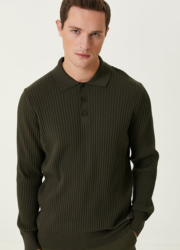 Beymen Club Khaki Polo Neck Knitwear - 2