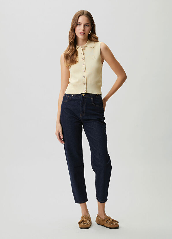 Beymen Club Cream Embossed Logo Knit Cardigan - 3