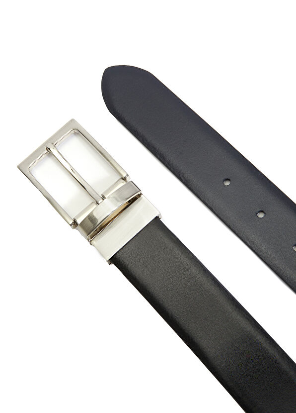 Beymen Club Black Navy Blue Men's Double Sided Belt - 4