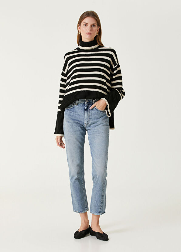 Toteme Mavi Crop Straight Jean Pantolon - 1