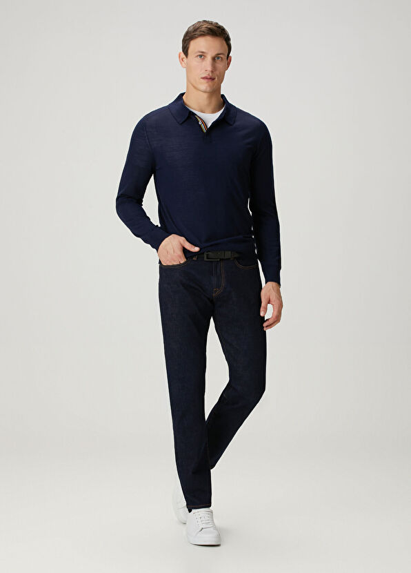 Paul Smith Lacivert Polo Yaka Kısa Kollu Merino Triko - 2