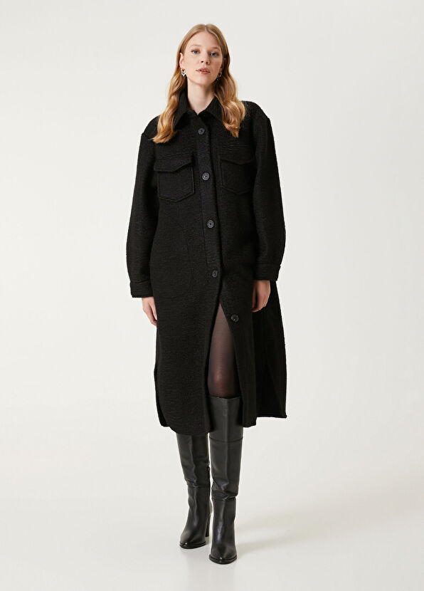 Beymen Club Black Star Embroidered Long Over Shirt - 1