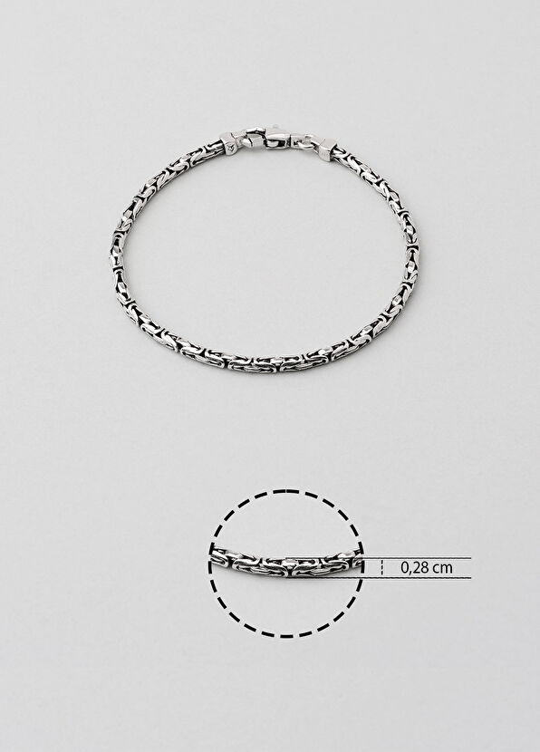 So Chic Ethnic Style King Silver Chain Men's Bracelet - 4