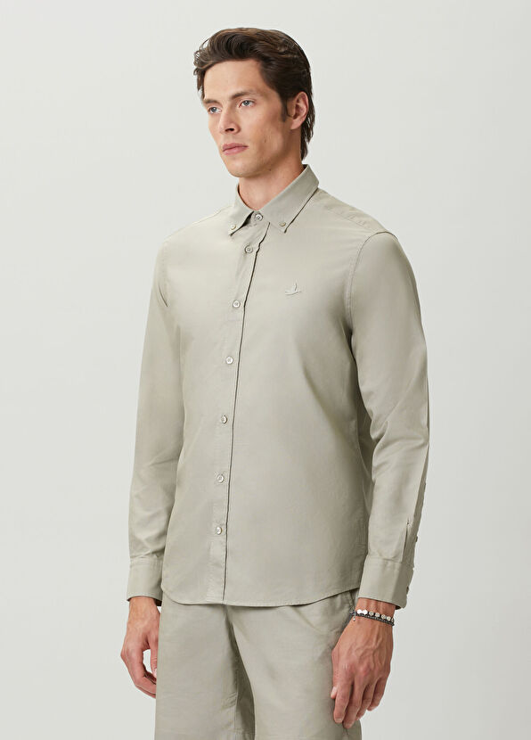 Beymen Club Çağla Parça Boya Comfort Fit Oxford Gömlek - 4