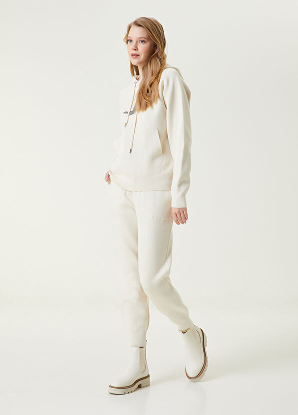 Beymen Club Ecru Hooded Logo Sweatshirt - 2