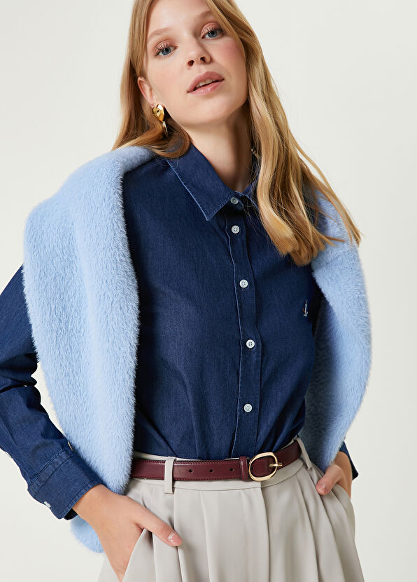 Beymen Club Koyu Mavi Denim Gömlek - 2