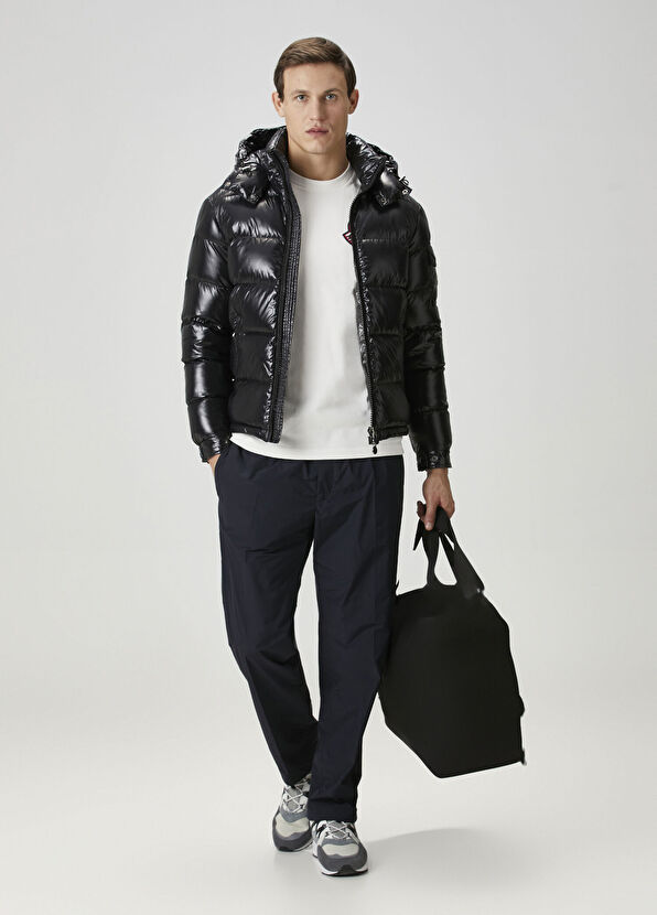 Moncler Black Hooded Puff Coat - 1