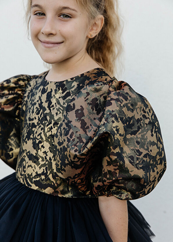 Lullmom Black Girl's Taffeta Dress - 3