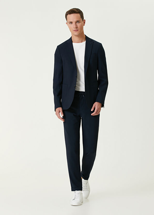 Beymen Club Drop 6 Lacivert Gofre Dokulu Takım Elbise - 1