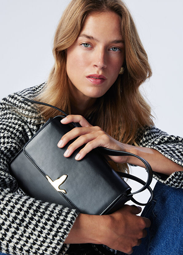 Beymen Club Siyah Logo Detaylı Kadın Deri Çanta - 1