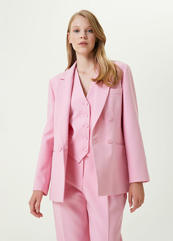Beymen Club Pembe Kırlangıç Yaka Kruvaze Blazer - 1