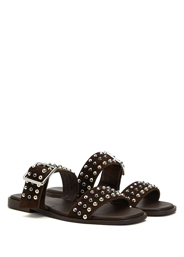 Beymen Club Kahverengi Troklu Kadın Süet Terlik - 2