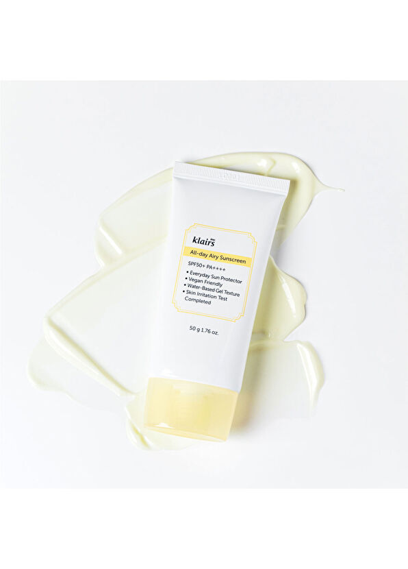 Klairs All Day Airy Sunscreen SPF50+ PA++++ Hafif Dokulu Su Bazlı Güneş Koruyucu Krem 50 gr - 4