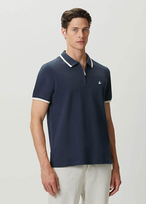 Beymen Club Lacivert Ekru Polo Yaka T-shirt - 2