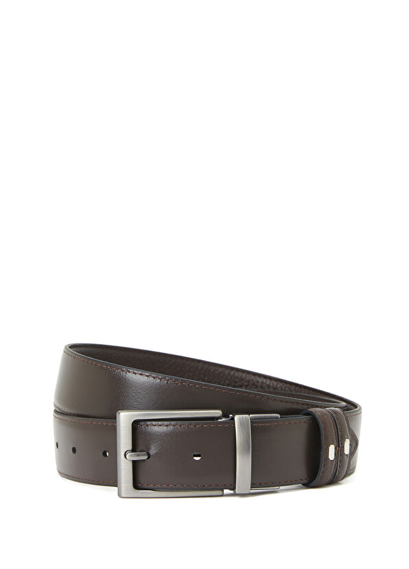 Beymen Club Kahverengi Çift Taraflı Erkek Deri Kemer - 2