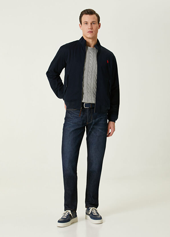 Lacivert Logo Nakışlı Mont - Görsel 3