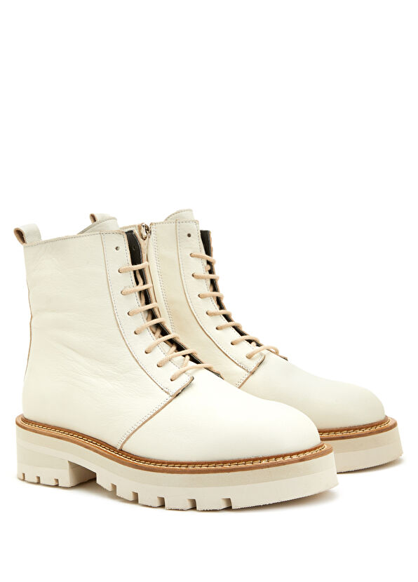 Beymen Club Krem Kadın Deri Postal Bot - 2