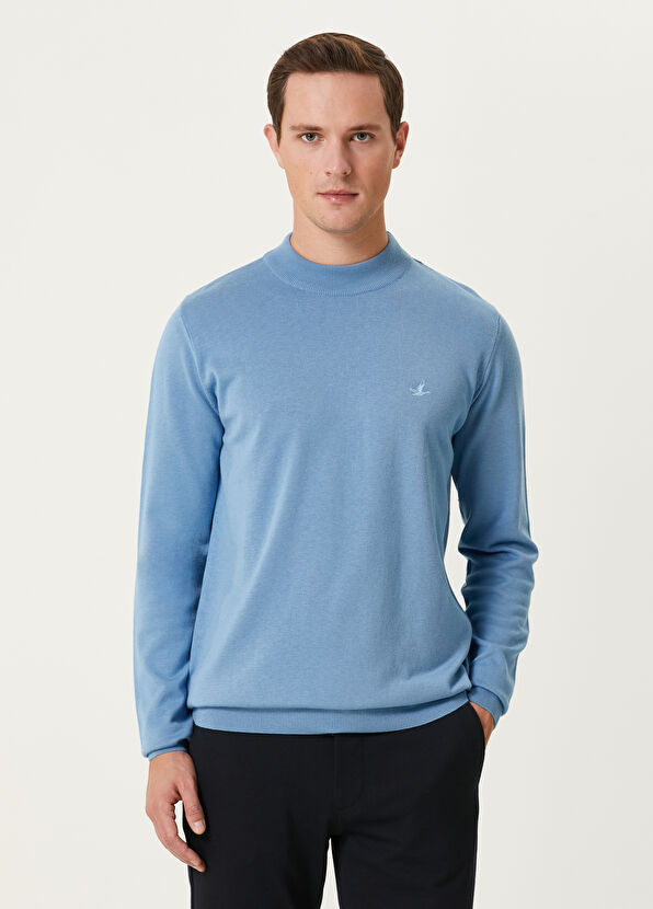 Beymen Club Mavi Yarım Balıkçı Yaka Kazak - 1