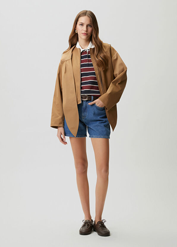 Beymen Club Burgundy Navy Blue Striped Polo T-Shirt - 2