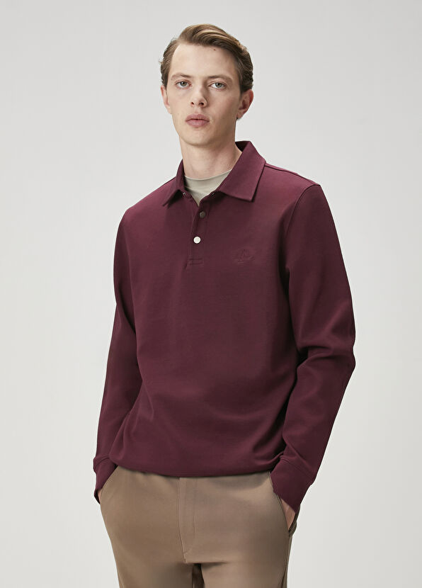 Beymen Club Comfort Fit Plum Polo Sweatshirt - 1