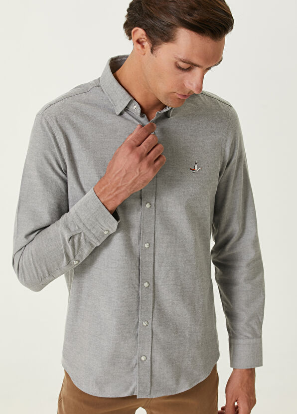 Beymen Club Comfort Fit Khaki Oxford Shirt - 2