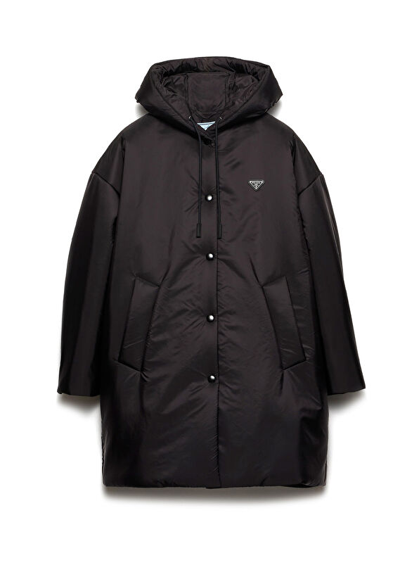 Siyah Hafif Re-Nylon Kadın Yağmurluk - Görsel 2