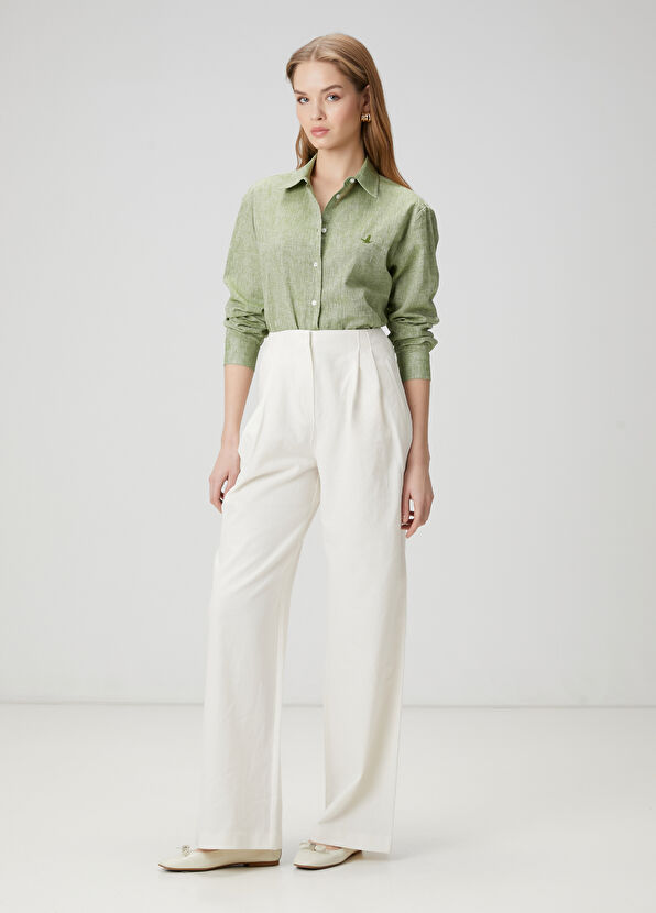 Beymen Club Açık Haki Keten Gömlek - 2