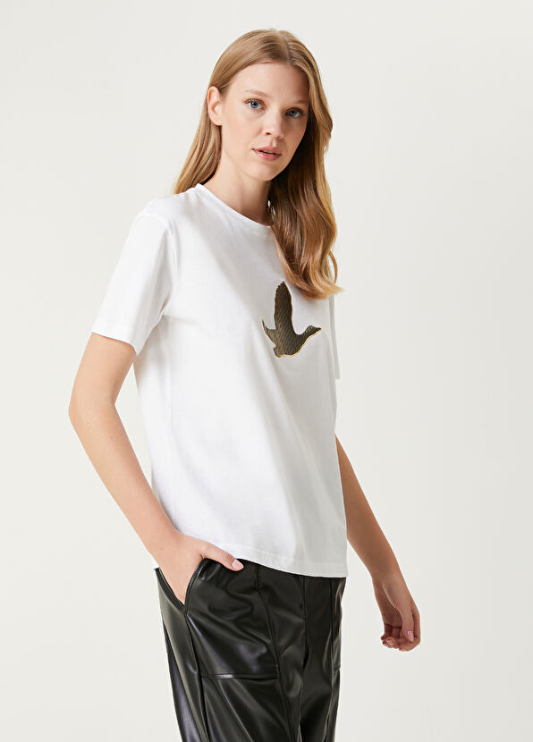 Beymen Club White Logo Printed T-Shirt - 1