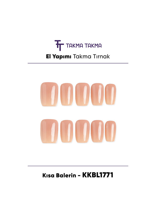 Don't Wear Don't Wear Tan Short Ballerina 10 Pcs Prosthetic False Nail KKBL1771 - 2