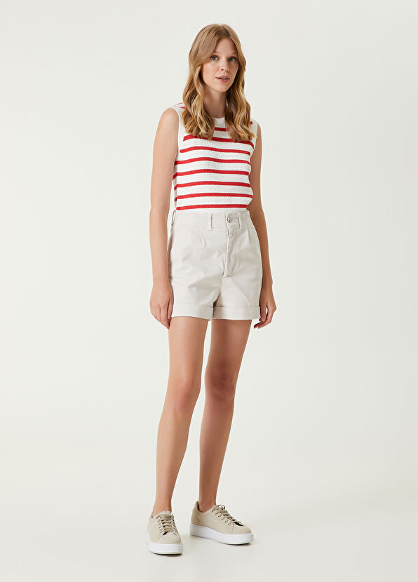 Beymen Club Red White Striped Knit Tank Top - 2