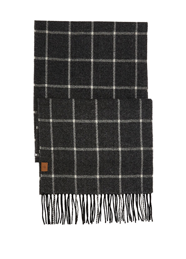 Beymen Club Gri Erkek Yün Kaşmir Karışımlı Atkı - 1