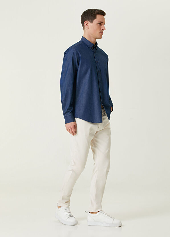 Beymen Club Comfort Fit Lacivert Denim Gömlek - 3