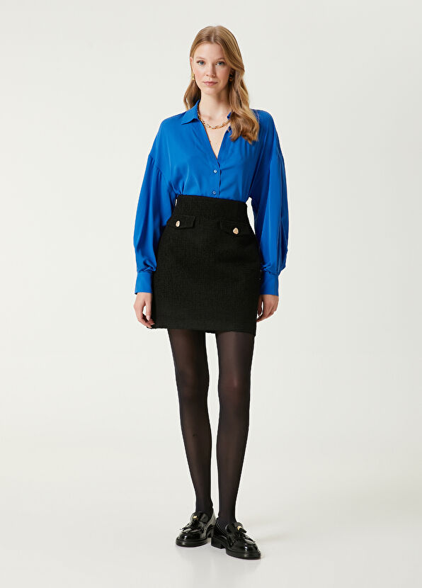 Beymen Club Siyah Mini Tweed Etek - 1