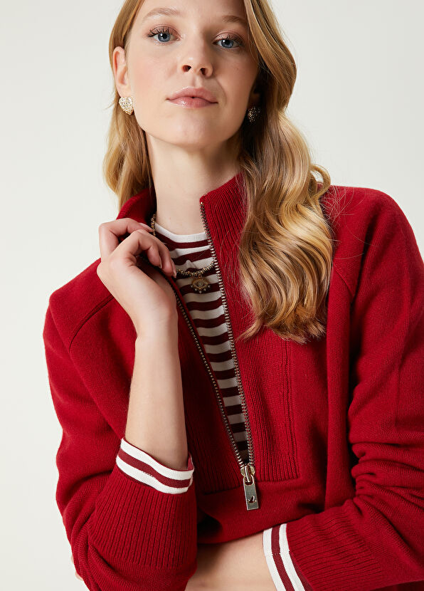 Beymen Club Red Zippered Wool Sweater - 2