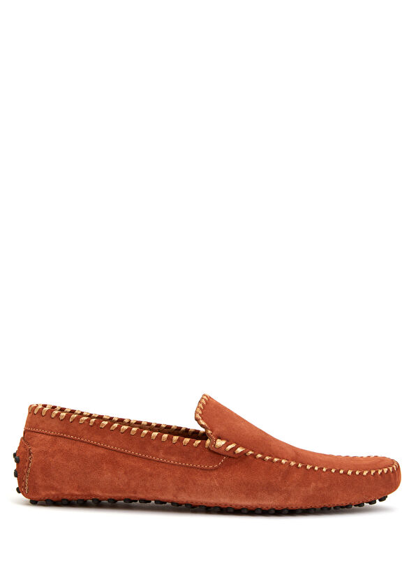 Beymen Club Brick Color Men's Leather Driver - 1