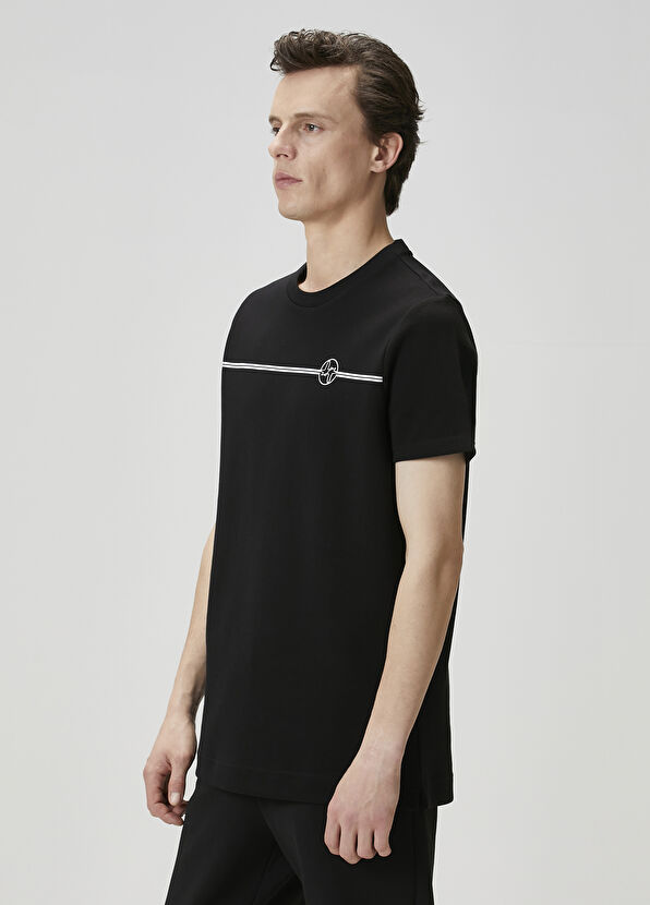 Beymen Club Black Stripe Goose Printed T-Shirt - 4