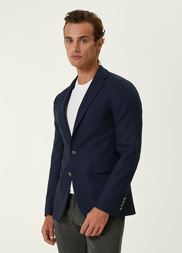 Lacivert Kuşgözü Dokulu Blazer Beymen Club Lacivert Kuşgözü Dokulu Blazer - 3