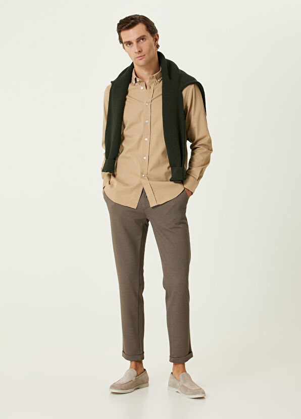 Vizon Kordonlu Diyagonal Desenli Chino Pantolon Beymen Club Vizon Kordonlu Diyagonal Desenli Chino Pantolon - 1