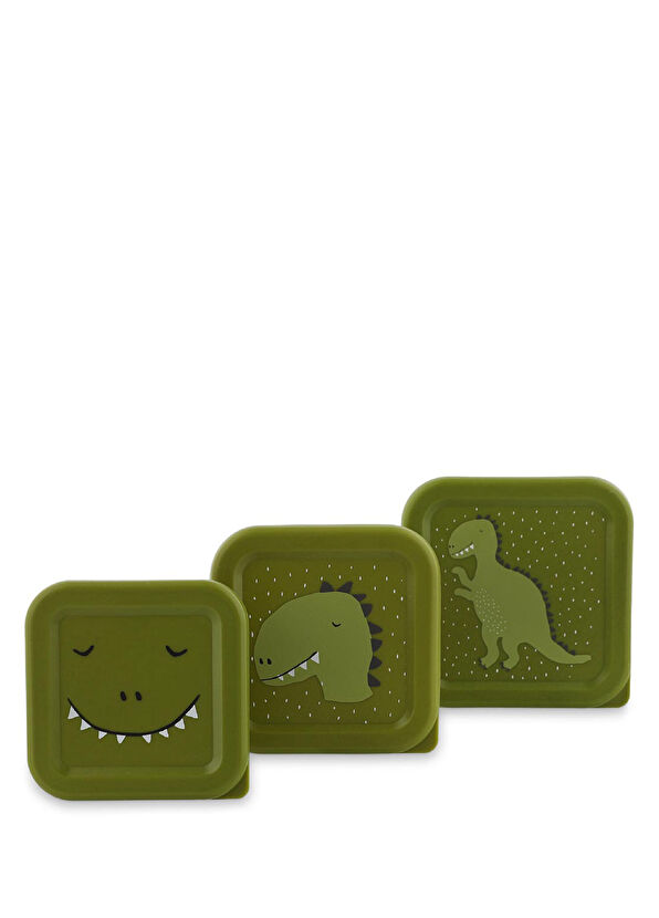 Trixie Mr.Dino Green Kids 3-Piece Snack Container - 1