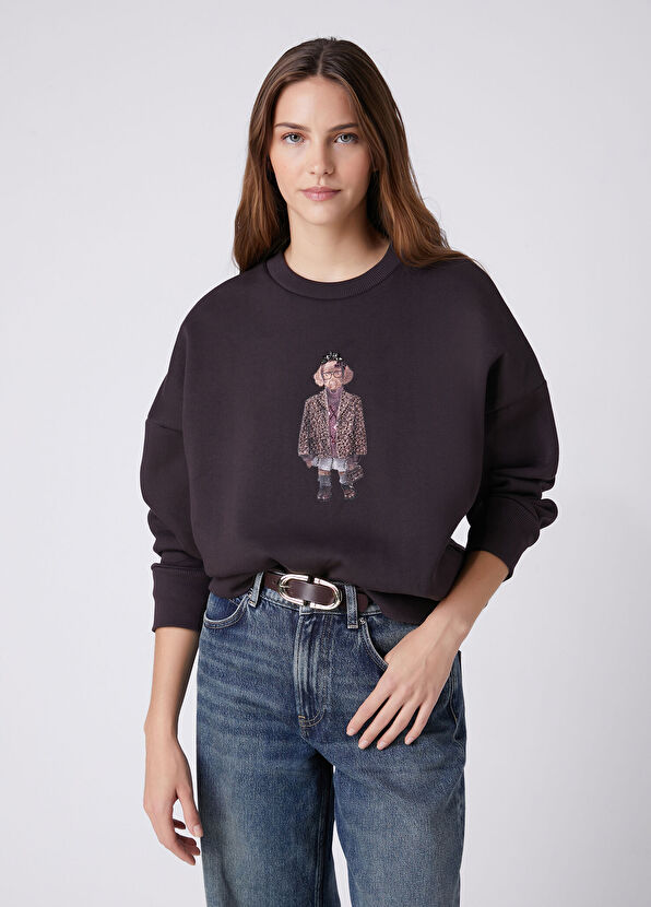 Beymen Club Oversize Plum Dog Detailed Sweatshirt - 4