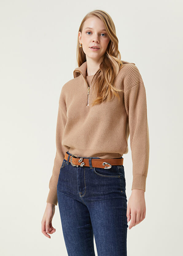 Beymen Club Deve Tüyü Çizgi Dokulu Kazak - 1