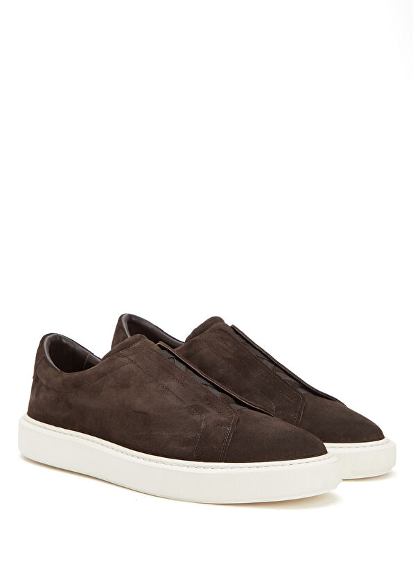 Beymen Club Men's Suede Sneakers With Brown Elastic - 2