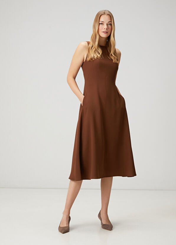 Beymen Club Brown Midi Dress - 1