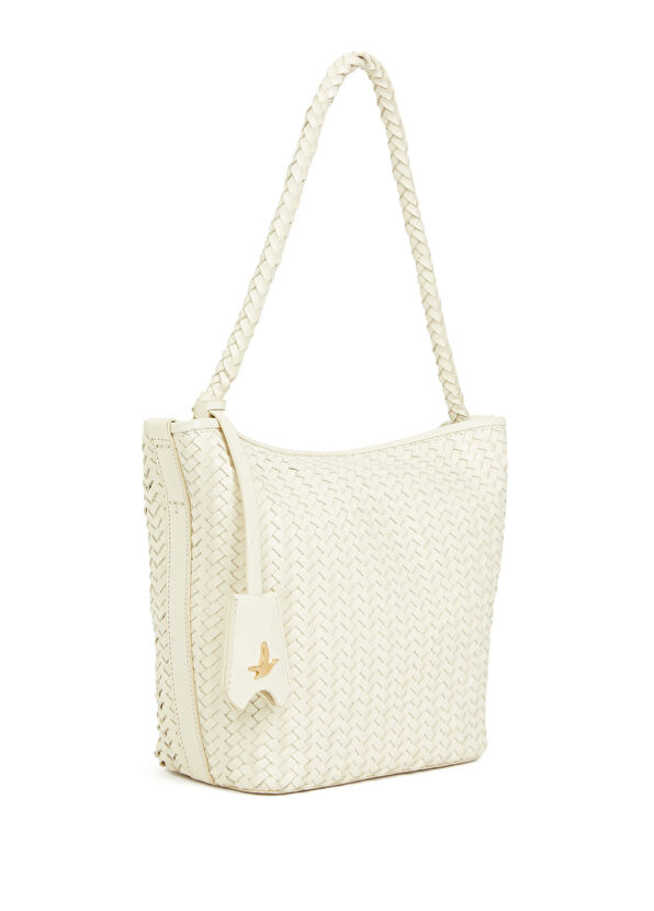 Beymen Club Ekru Örgü Kadın Deri Çanta - 2