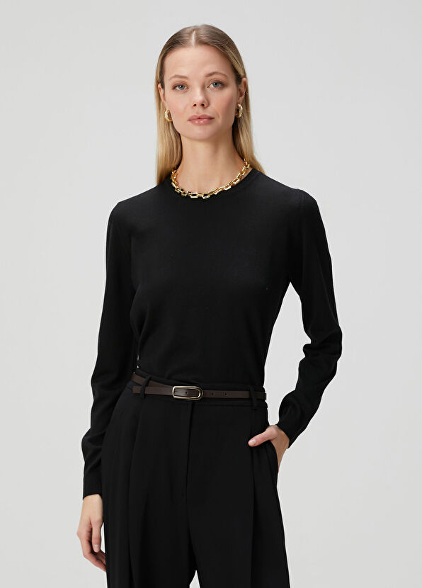 Siyah Yün Kazak - Görsel 2