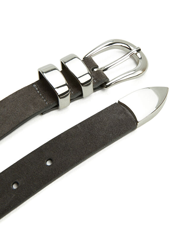 Beymen Club Anthracite Women's Leather Belt - 2