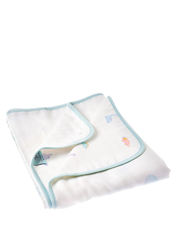 Casadora Baby Dino Organic Cotton Welt Double Sided Unisex Baby Muslin Blanket - 4