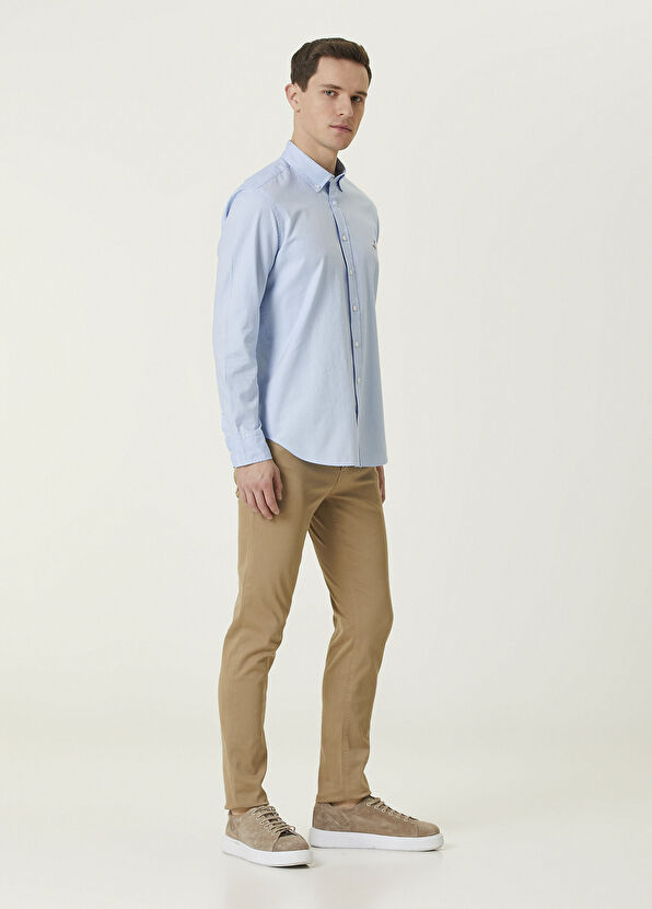 Beymen Club Slim Fit Light Blue Oxford Shirt - 3