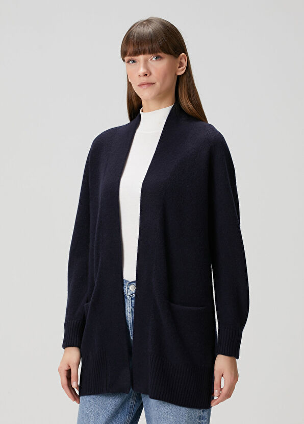 Vince Lacivert Yün Triko Hırka - 1