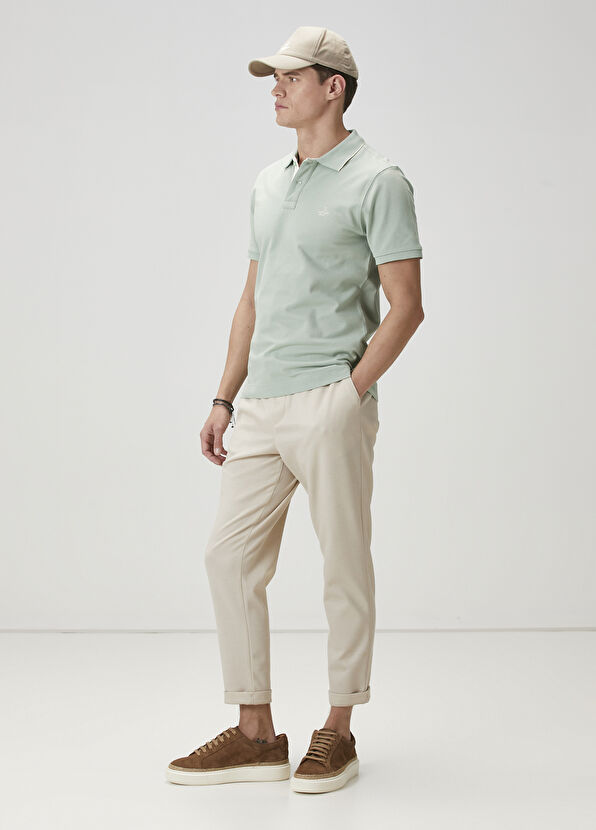 Beymen Club Basic Fit Green Polo Neck T-Shirt - 3